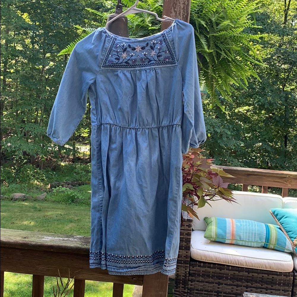 Denim dress with embroidery